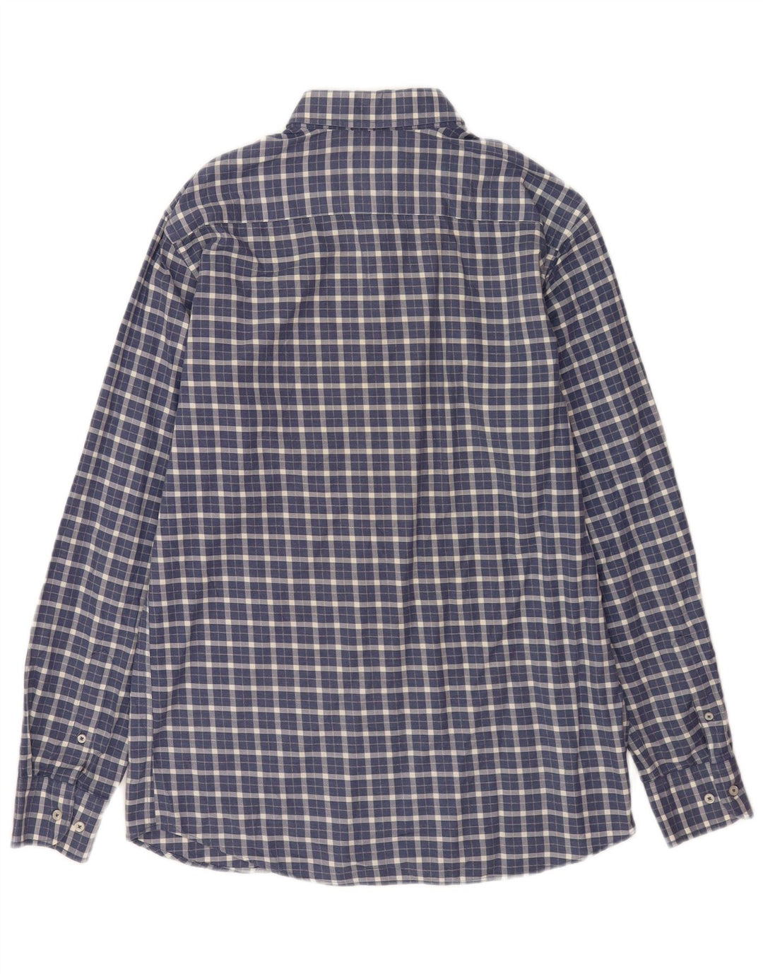 Camisa masculina de flanela Massimo Dutti média xadrez azul marinho