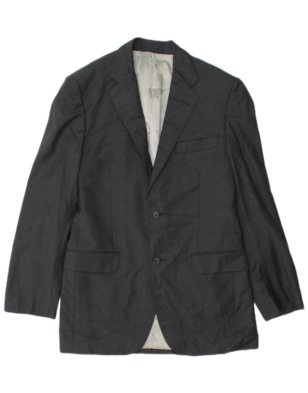Aquascutum Jaqueta Blazer Masculina com 2 Botões Reino Unido 36 Pequena Lã Cinza