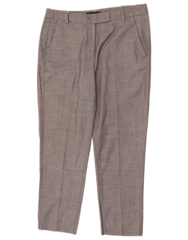 Calça feminina Marks & Spencer Crop Tapered Suit UK 12 Médio W30 L25 Cinza