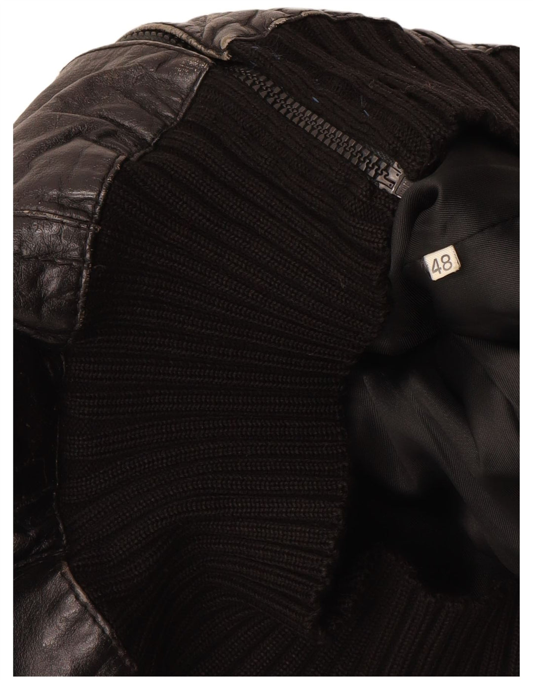 Casaco de pele vintage para menina 11-12 anos XL preto