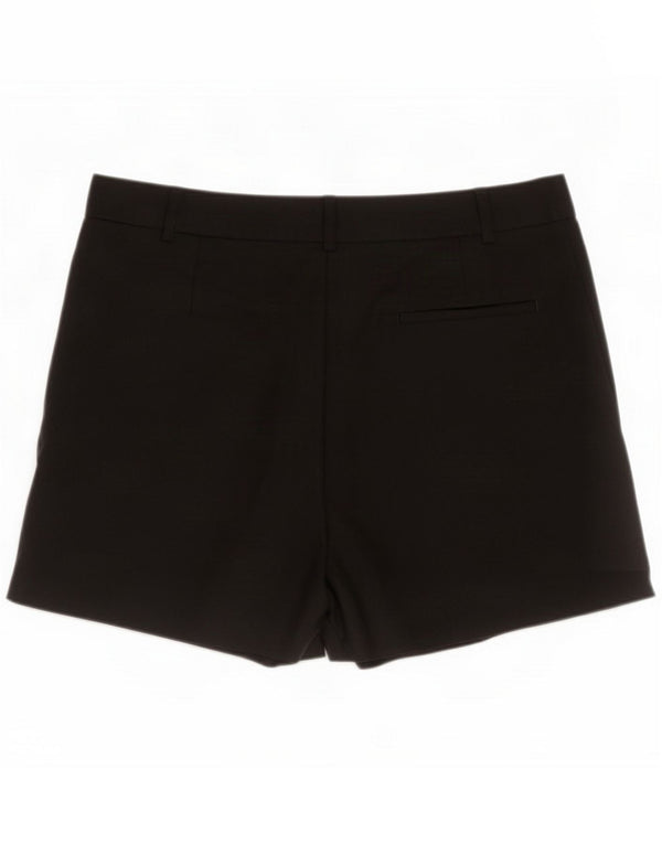 Zara Shorts femininos de cintura alta com cintura alta UK 14 XL W32 Algodão preto