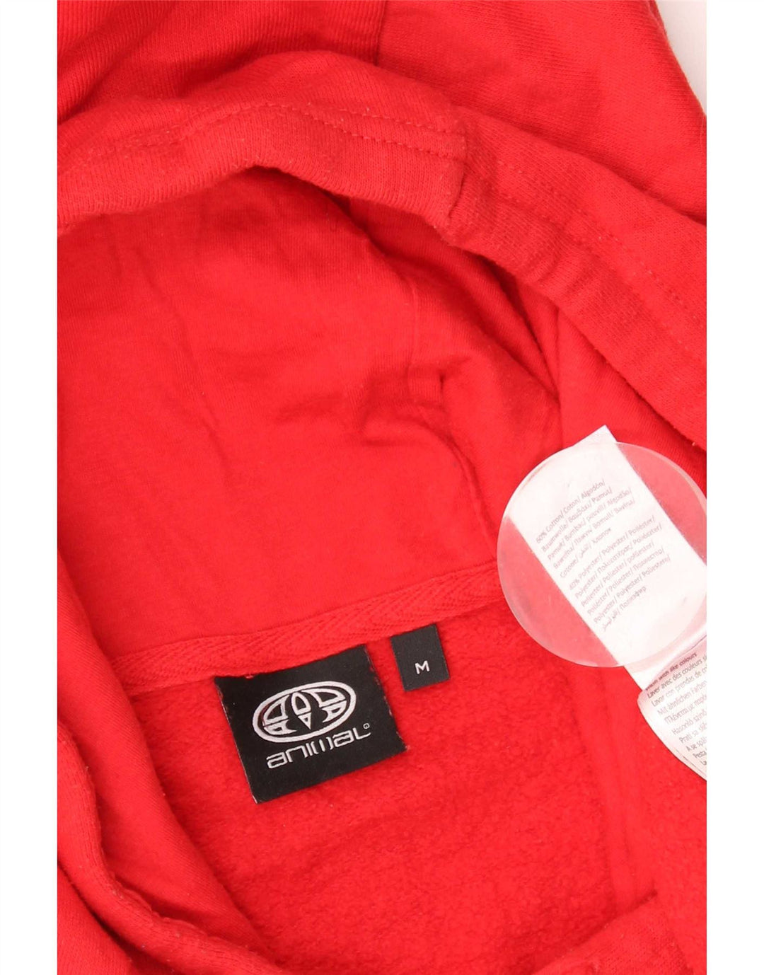 Animal masculino gráfico moletom com capuz médio algodão vermelho