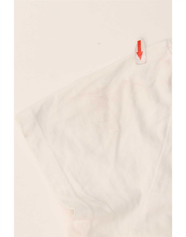 Camiseta feminina Levi's Top UK 10 pequeno algodão branco