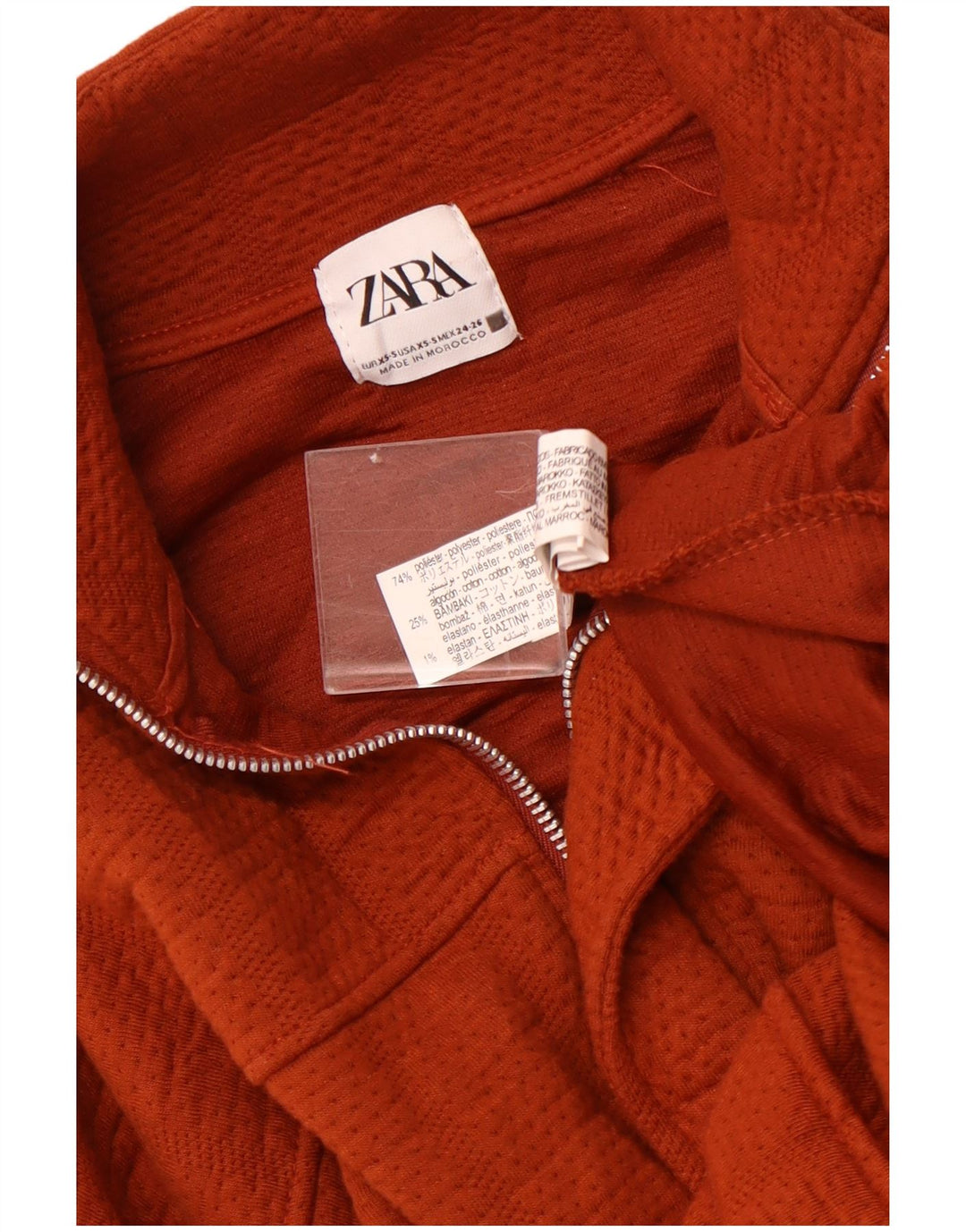 Jaqueta bomber oversized feminina ZARA UK 6 XS poliéster marrom