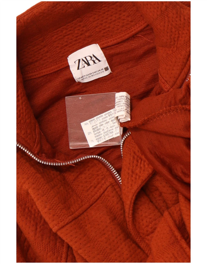 Jaqueta bomber oversized feminina ZARA UK 6 XS poliéster marrom