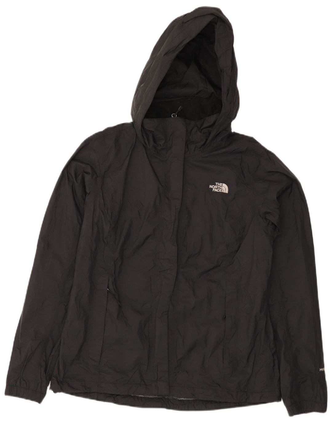 Jaqueta de chuva com capuz feminina The North Face UK 14 médio preto nylon