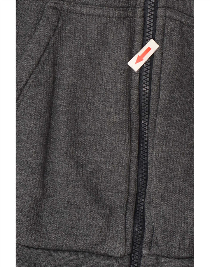 Adidas masculino zip moletom com capuz médio algodão cinza