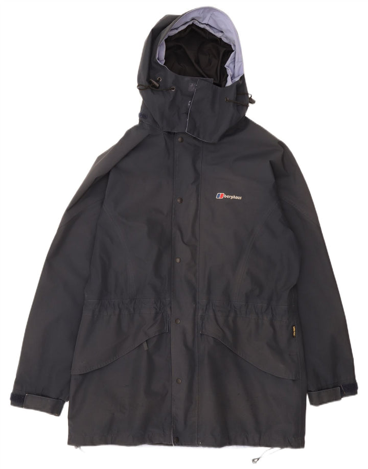 Jaqueta corta-vento feminina grande com capuz Berghaus Reino Unido 16 grande azul marinho
