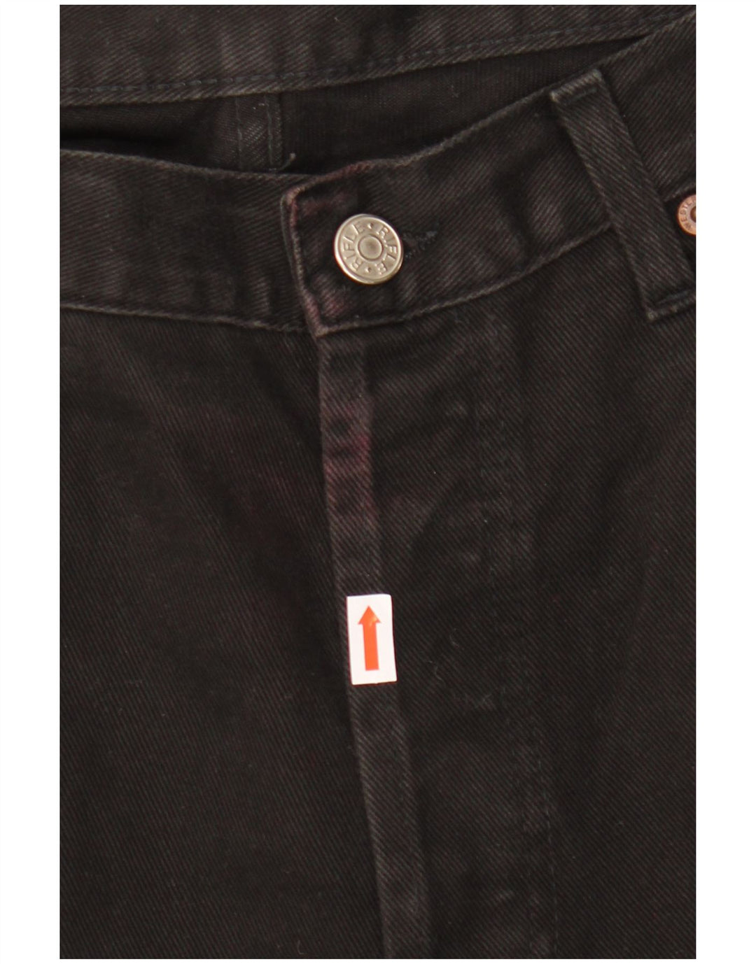 Rifle feminino jeans reto W36 L34 algodão preto