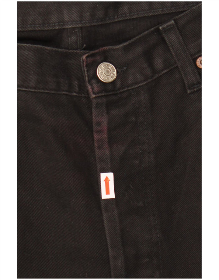 Rifle feminino jeans reto W36 L34 algodão preto