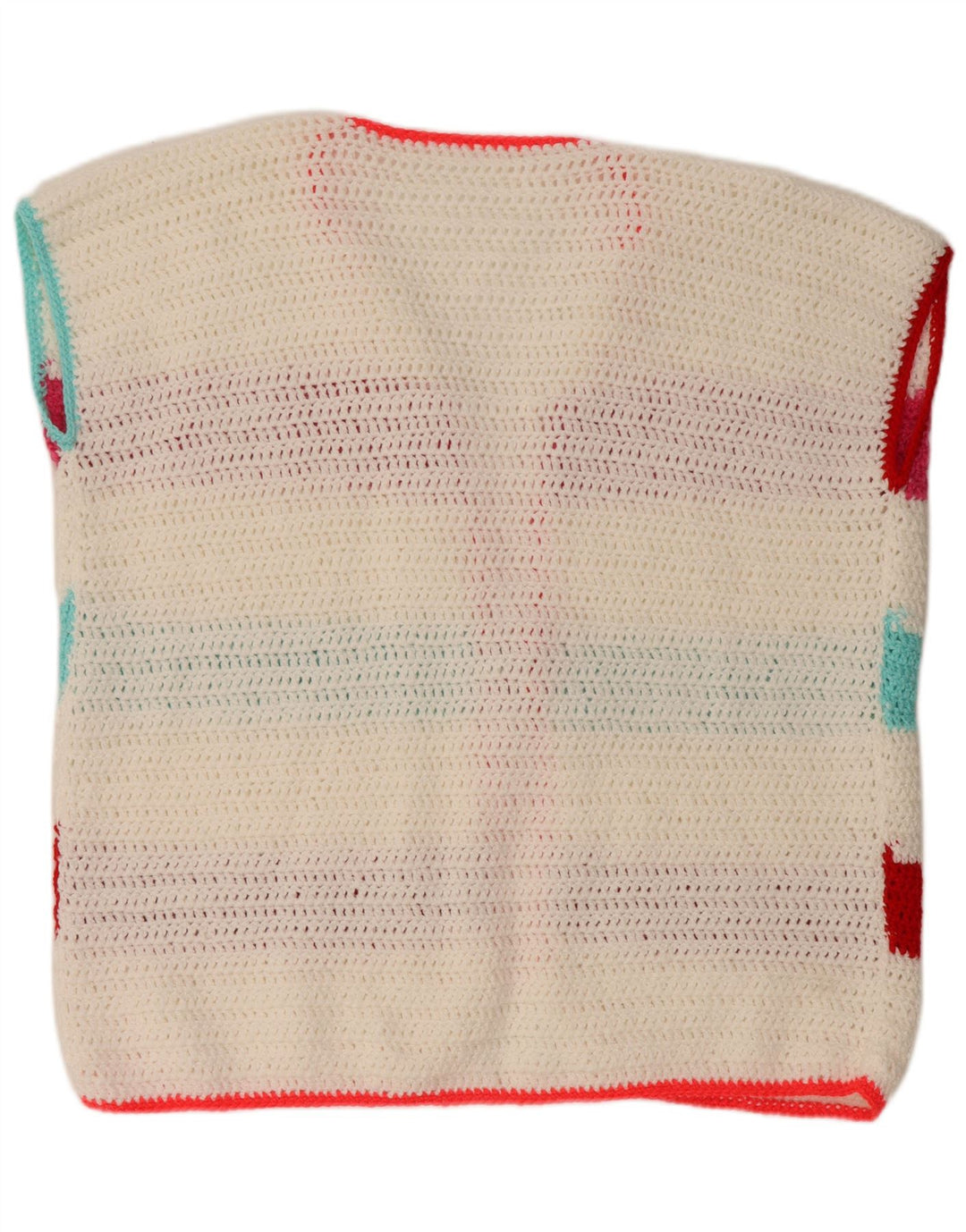 Suéter cardigã feminino sem mangas VINTAGE Reino Unido 18 XL listrado branco