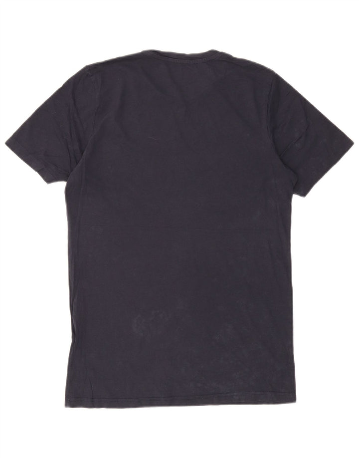 Camiseta gráfica masculina Jack & Jones Top médio algodão azul marinho