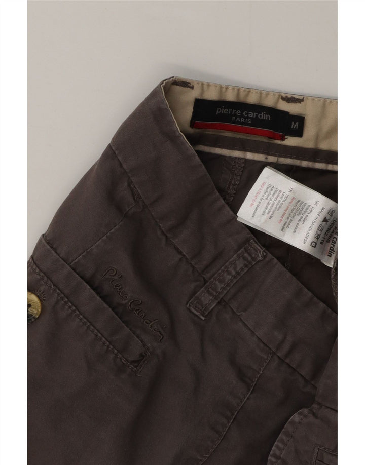 Pierre Cardin Mens Chino Shorts Médio W36 Algodão Cinza