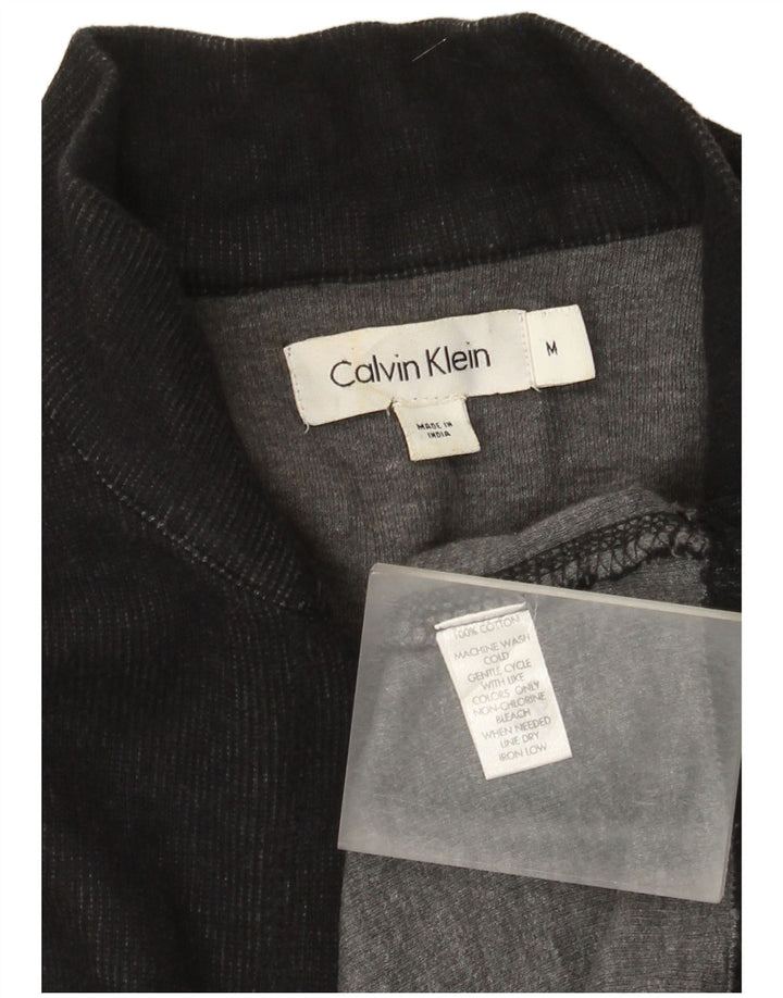 Suéter masculino Calvin Klein com zíper e gola em algodão preto médio