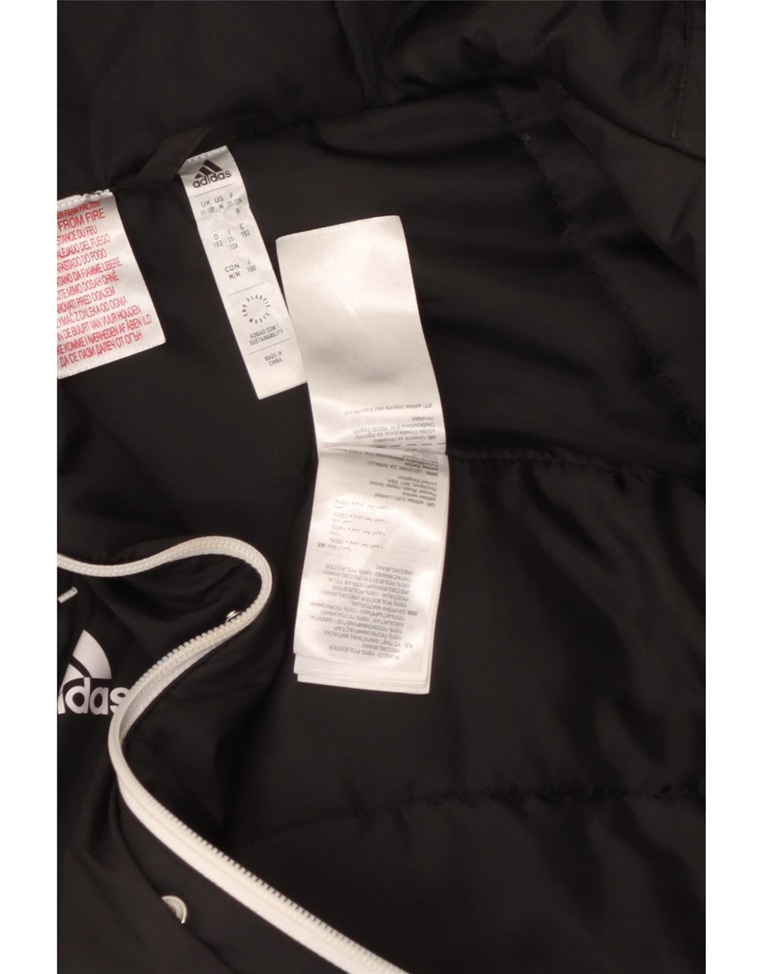 Casaco acolchoado com capuz Adidas Boys 11-12 anos preto poliéster