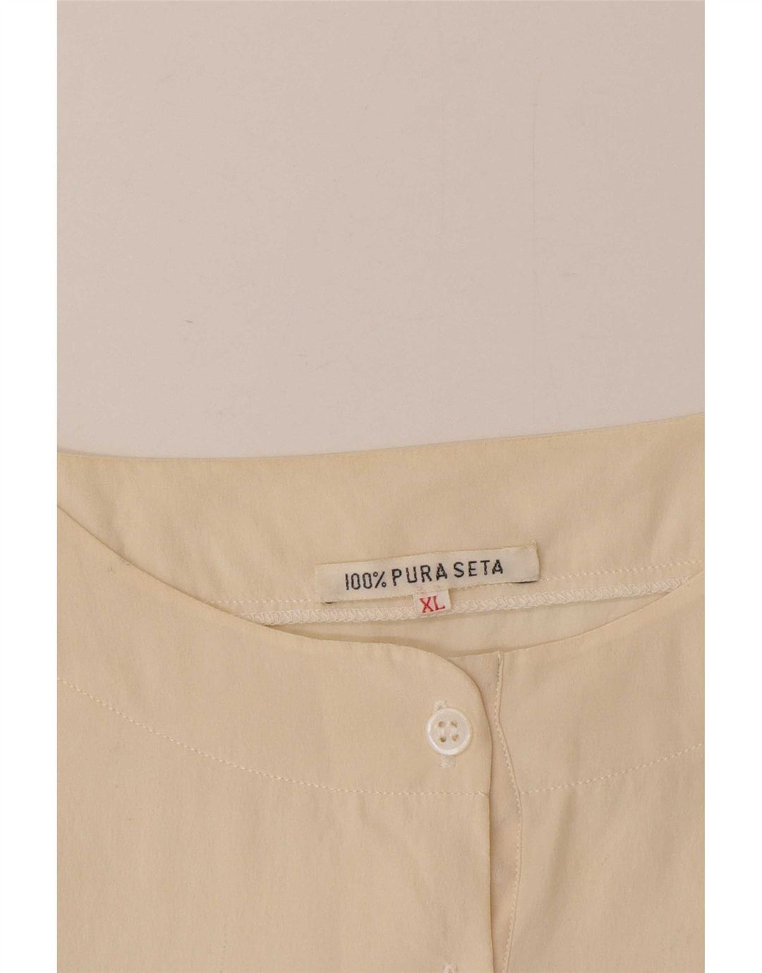Blusa feminina vintage UK 18 XL seda bege