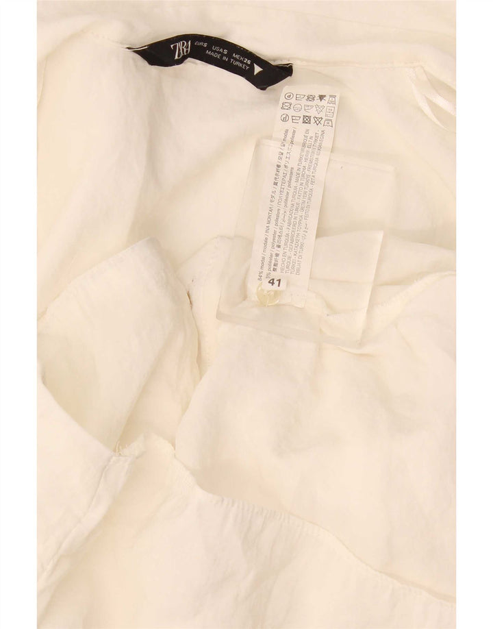Blusa feminina Zara UK 10 pequena modal off white
