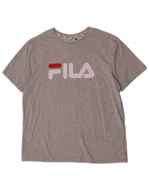 Camiseta masculina Fila Graphic 2XL algodão manchado cinza