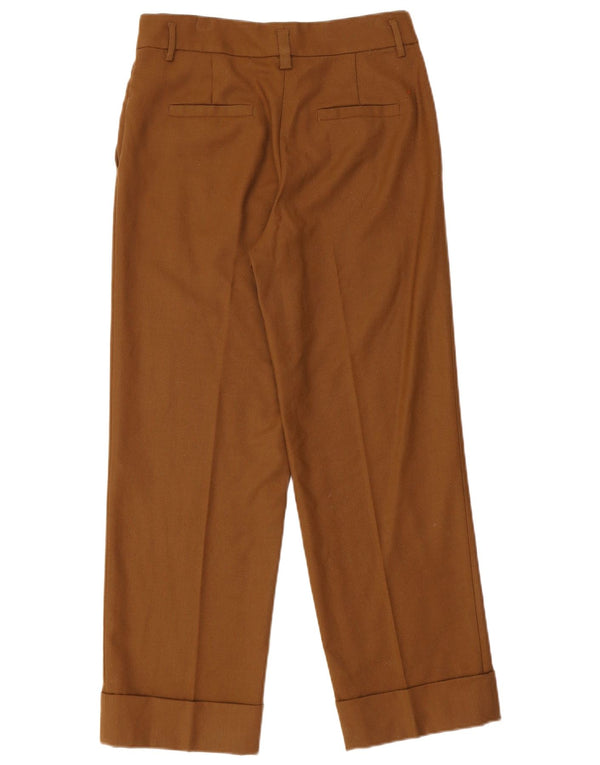 Calça casual feminina de cintura alta Massimo Dutti UE 38 pequena W28 L27 marrom