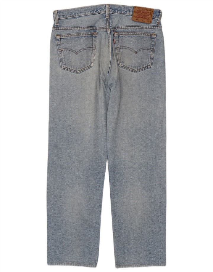Calça Jeans Levis Masculina 501 Distressed Straight W34 L29 Azul Algodão