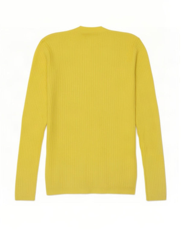 Suéter cardigã feminino Zara Reino Unido 12 viscose amarela média