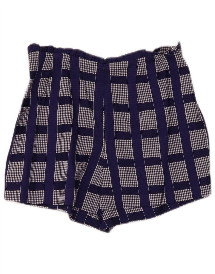 Conjunto vintage feminino de 2 peças UK 2 2XS xadrez azul