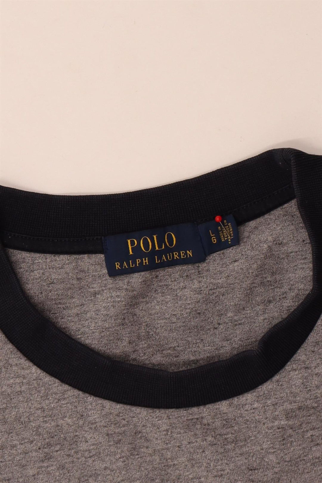 Polo Ralph Lauren moletom masculino jumper grande cinza colorblock poliéster