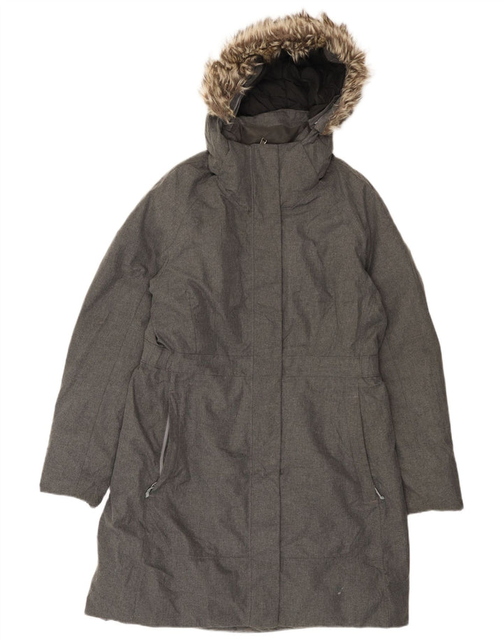 Casaco acolchoado com capuz feminino The North Face UK 16 grande poliéster cinza