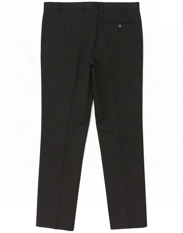 Calça masculina de ajuste regular Marks & Spencer W36 L33 poliéster preto