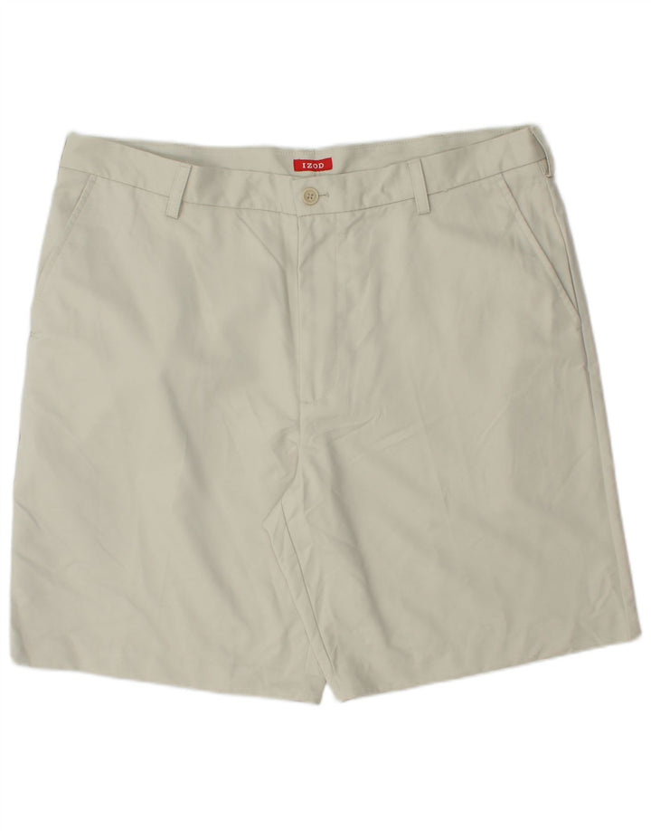 IZOD Mens Chino Shorts W40 XL Poliéster Bege