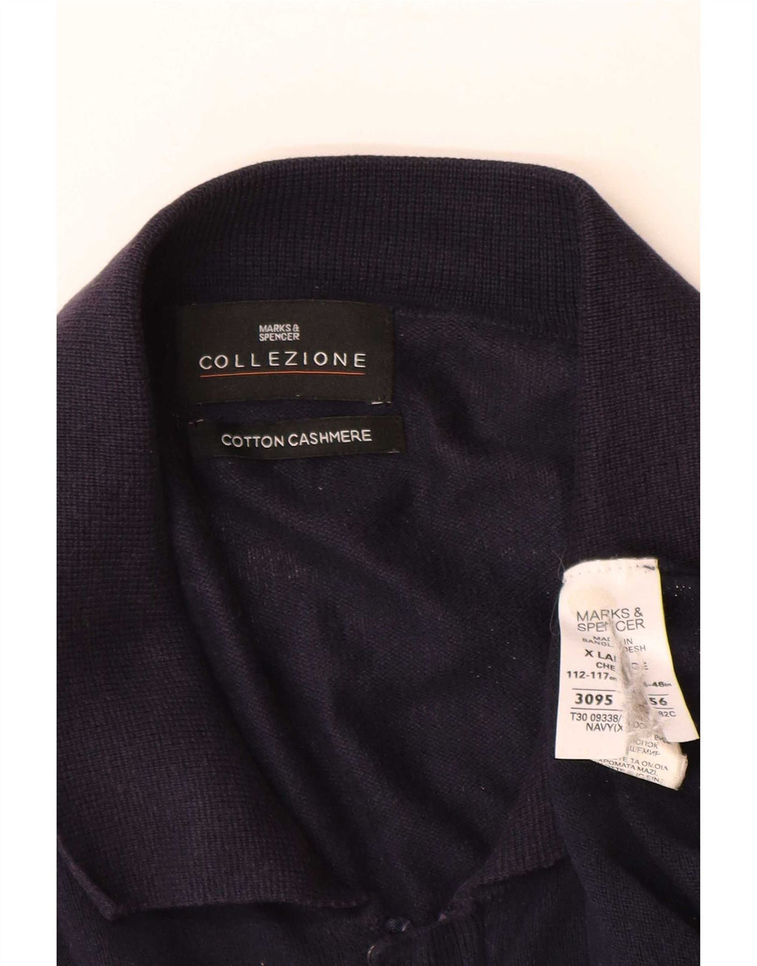 Suéter cardigã masculino Marks & Spencer XL azul marinho algodão