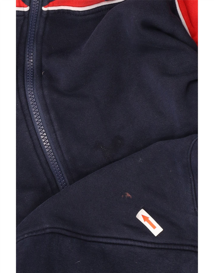 Suéter masculino Fila com capuz e zíper grande bloco colorido azul marinho