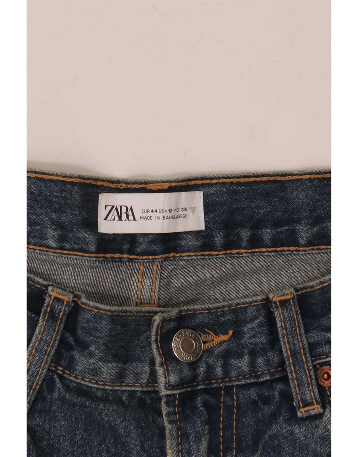 Calça jeans reta feminina Zara EU 44 XL W34 L32 Azul