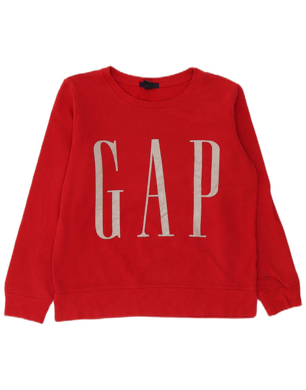 Gap feminino gráfico moletom jumper UK 14 médio algodão vermelho