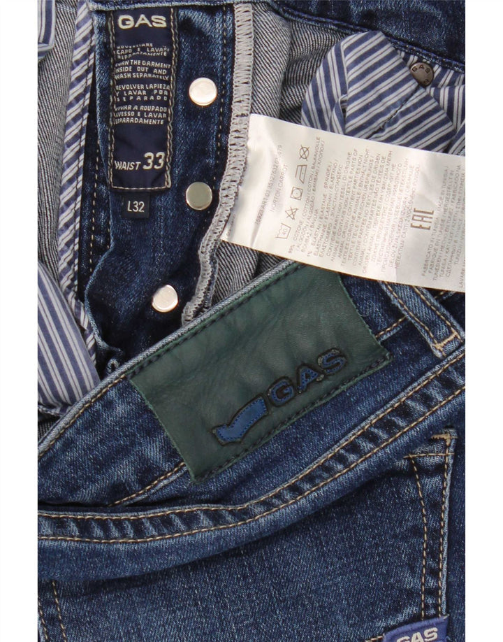 Gas Womens Slim Jeans W33 L28 Azul Algodão