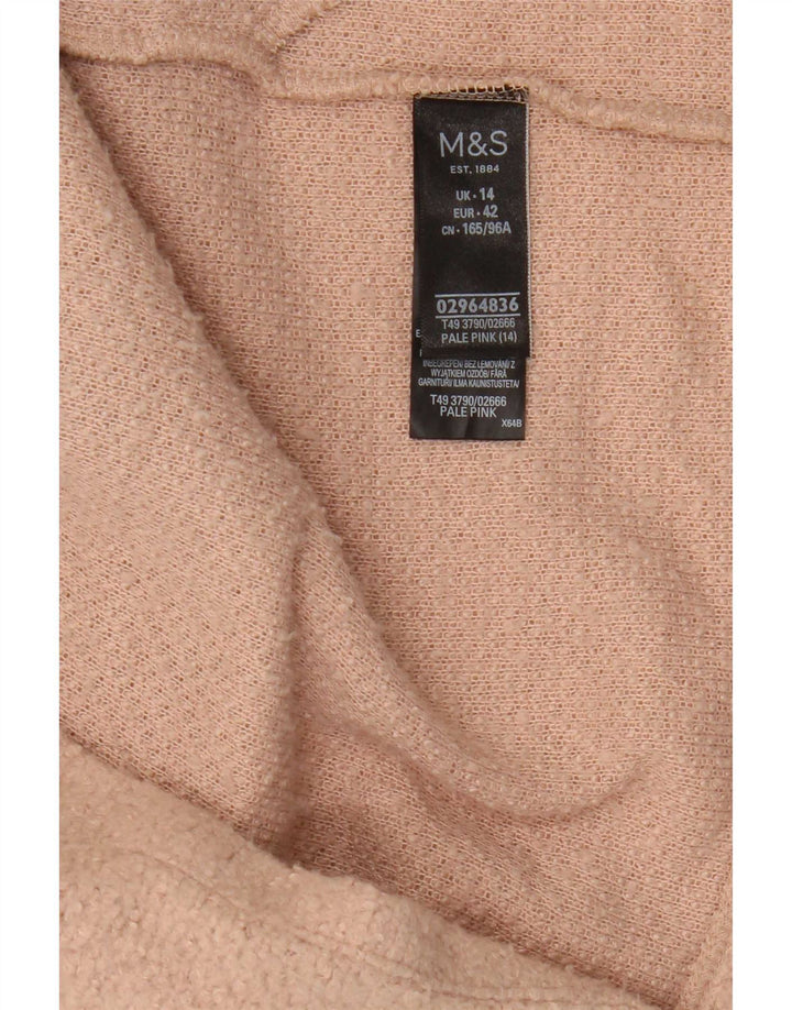 Sobretudo aberto feminino Marks & Spencer Reino Unido 14 grande poliéster rosa