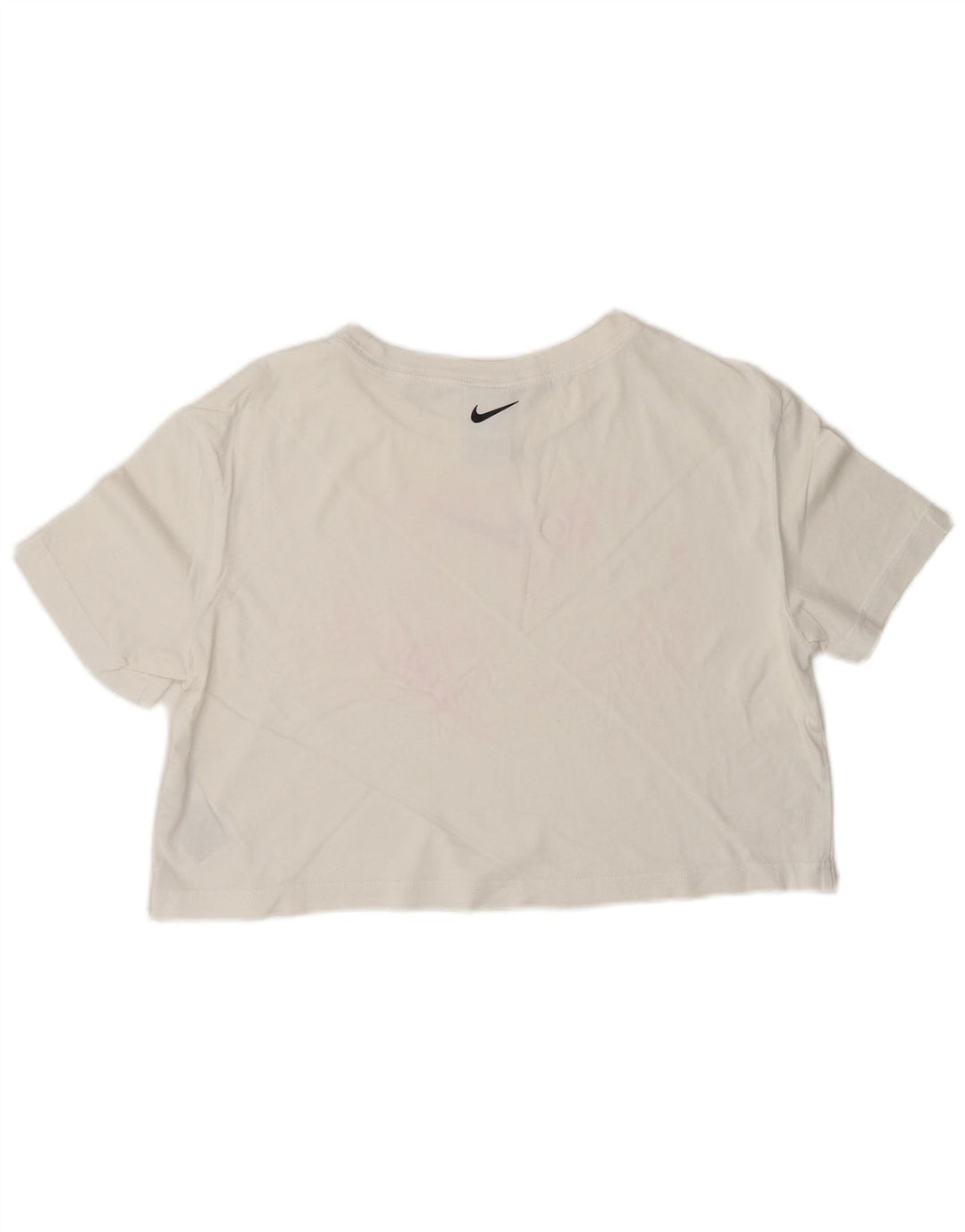 Camiseta feminina Nike Loose Fit Crop Graphic UK 10 pequena algodão branco