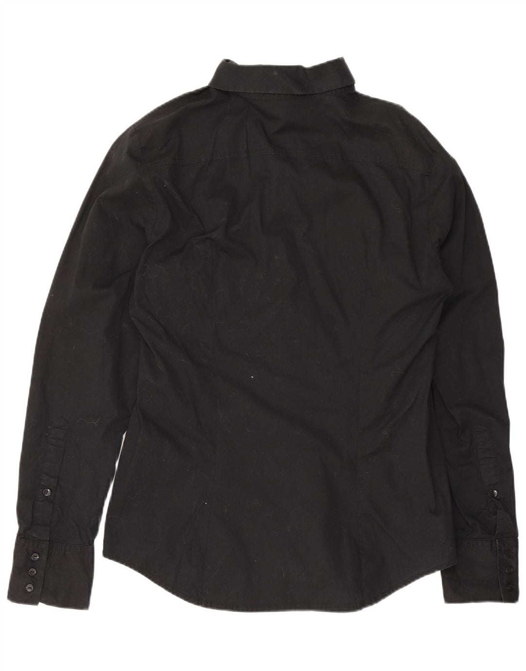 Camisa feminina Benetton UK 12 médio algodão preto
