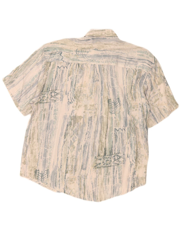 Camisa masculina vintage de manga curta XL listrada multicolorida