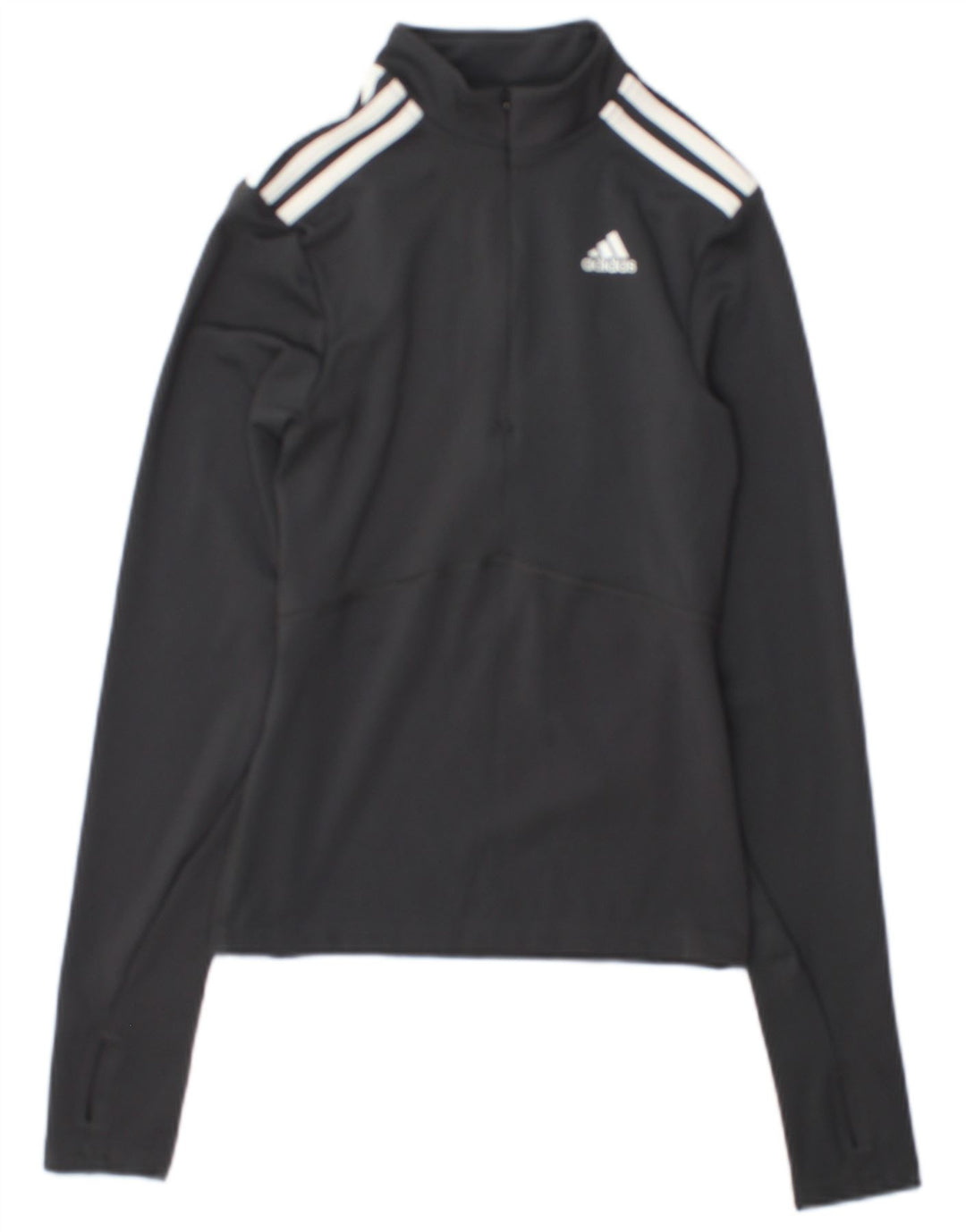 Adidas feminino zip neck pulôver treino top reino unido 4/6 XS cinza colorblock