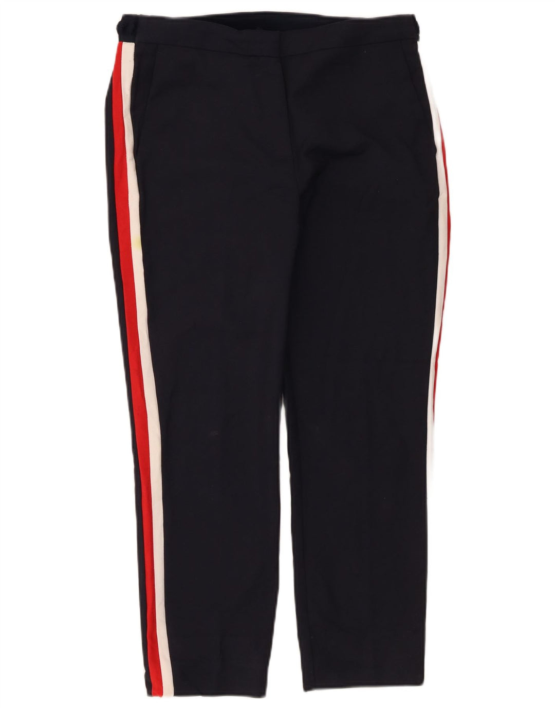 Calça feminina ZARA cortada grande W30 L24 azul marinho colorblock