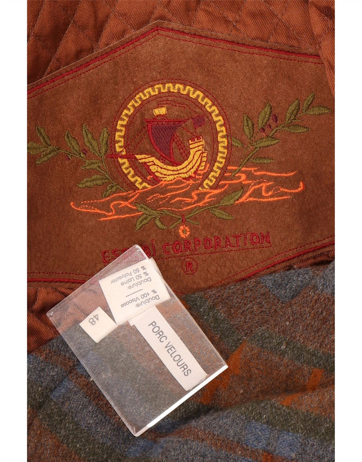 Jaqueta masculina vintage de camurça IT 48 camurça marrom média