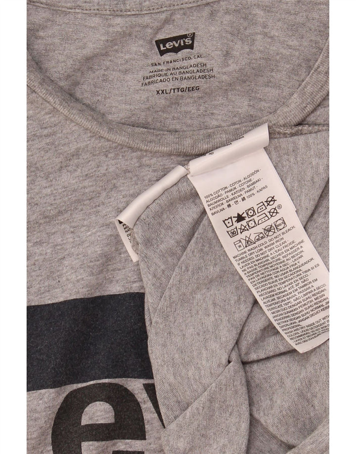 Camiseta gráfica masculina LEVI'S Top 2XL algodão cinza