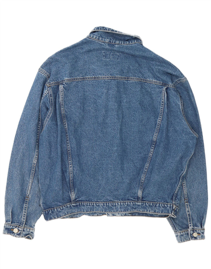 Jaqueta jeans masculina vintage UK 42 XL algodão azul