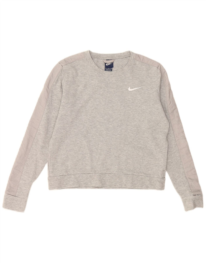 Moletom feminino Nike Jumper UK 14 médio cinza algodão
