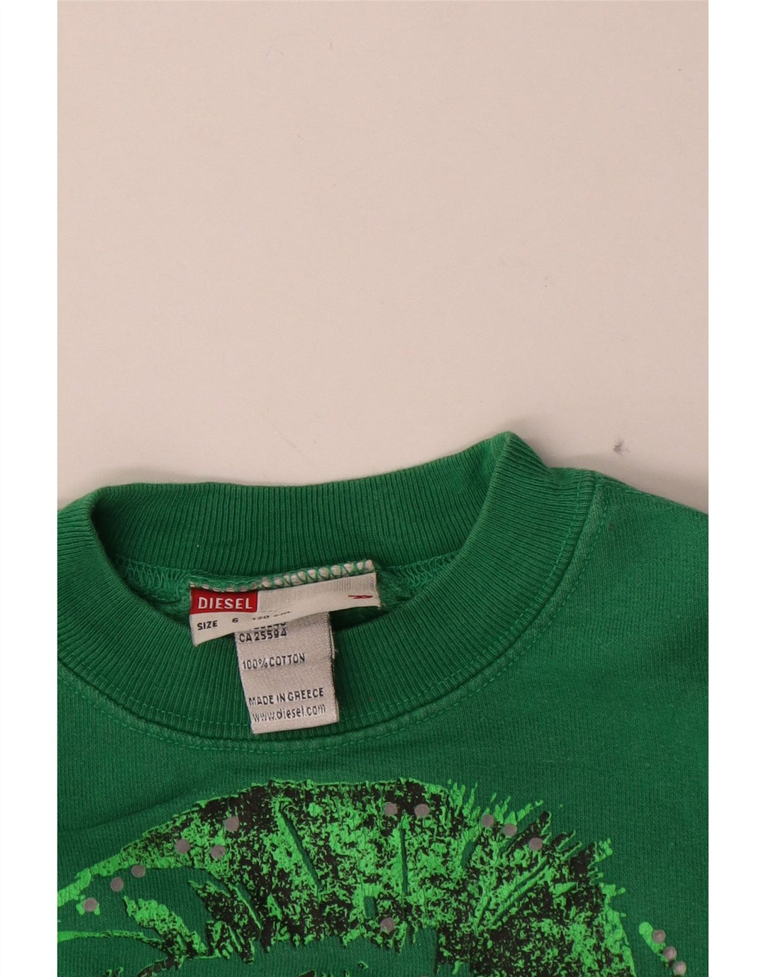 DIESEL Meninos Moletom Gráfico Jumper 5-6 Anos Algodão Verde