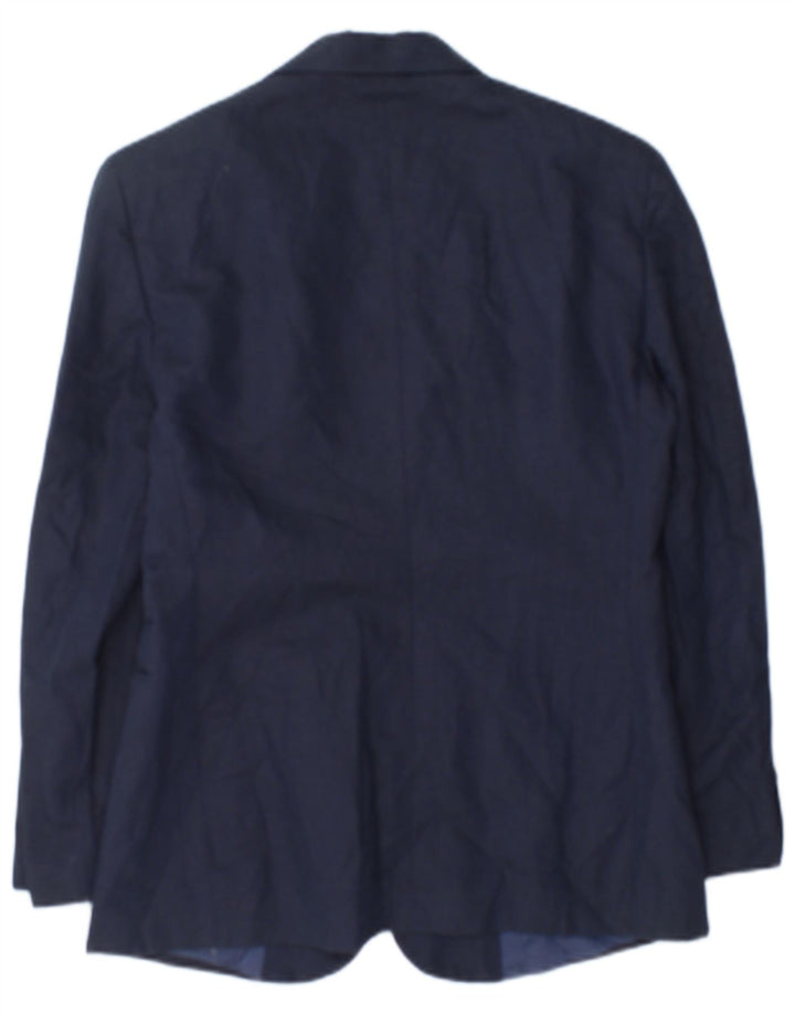 Jaqueta blazer feminina de 2 botões Benetton IT 42 algodão azul marinho médio