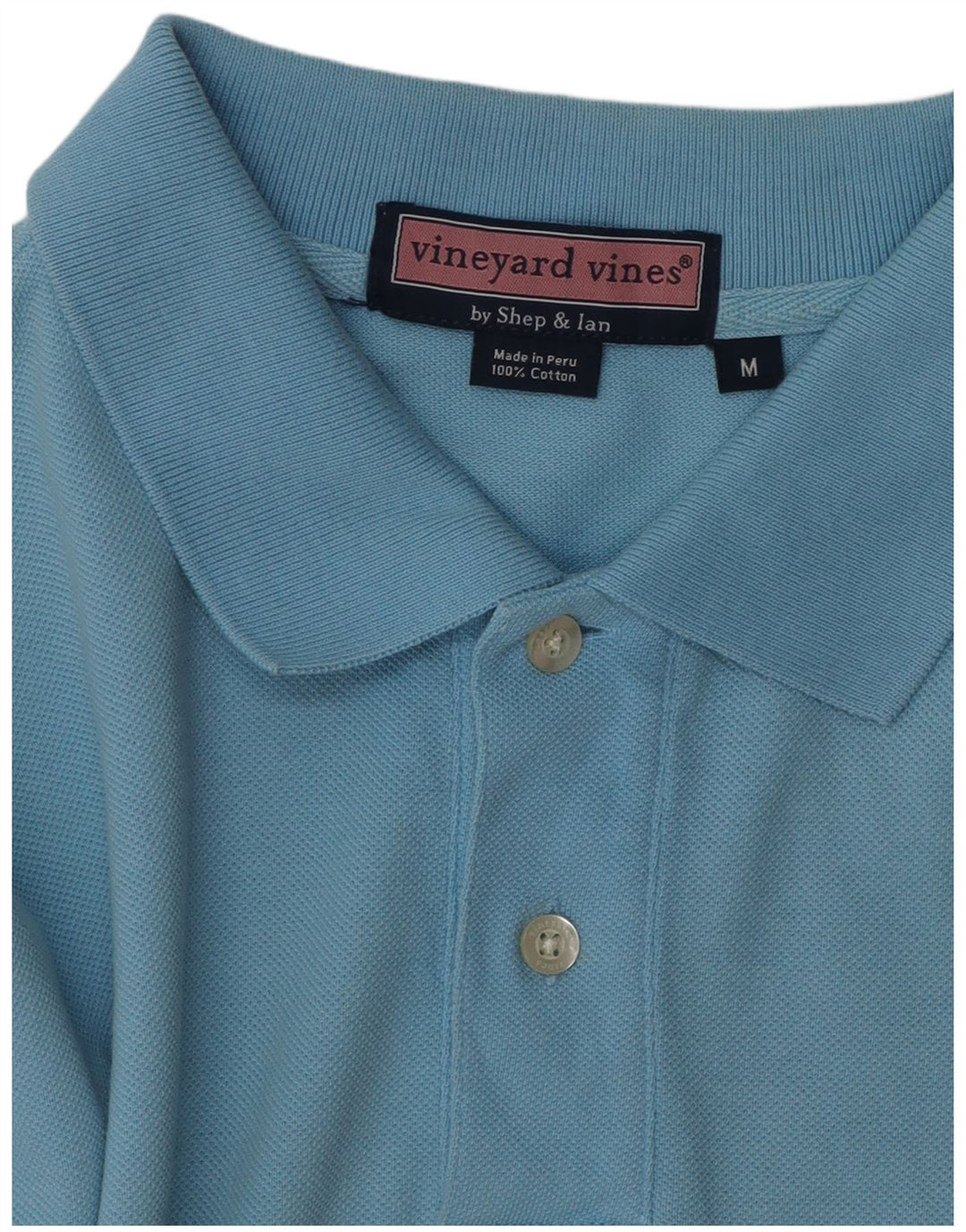 Camisa polo masculina VINEYARD VINES algodão azul médio