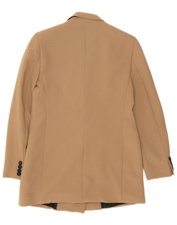 Zara Jaqueta blazer feminina oversized com peito duplo Reino Unido 6 XS Bege