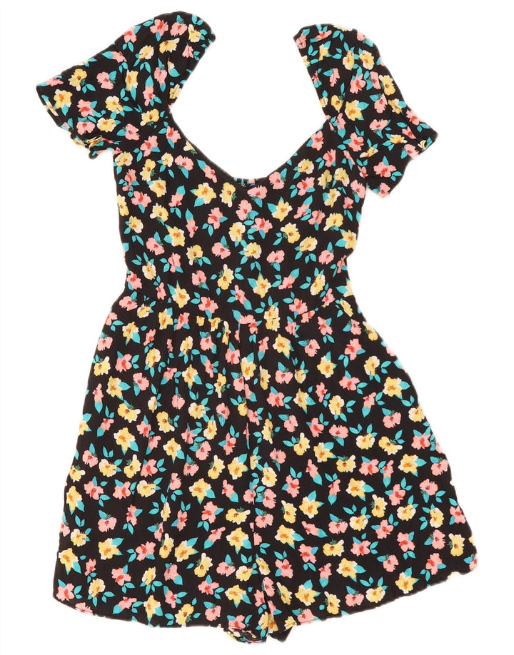 Macacão feminino Zara UK 8 pequeno preto floral